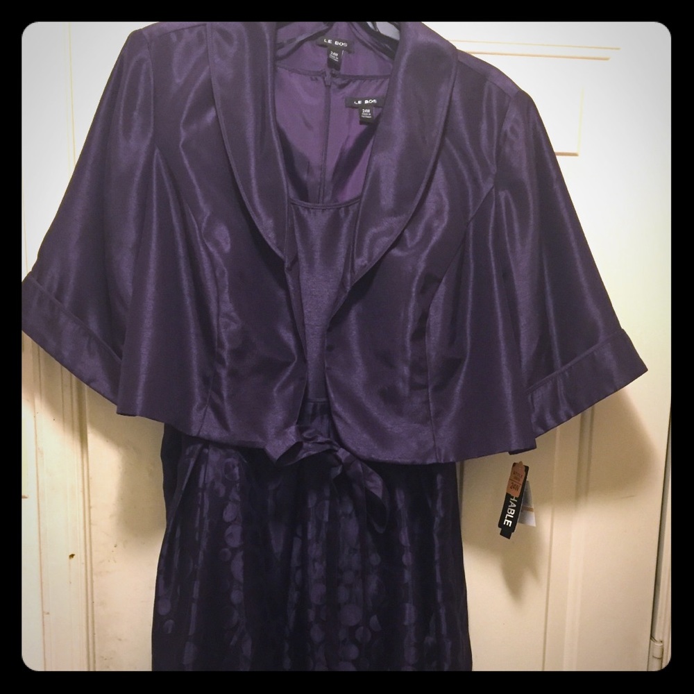 Woman’s 24W LE BOS Eggplant 2-PC Dress Set